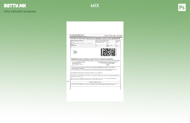 Модерен стил Услуги за државјанство и имиграција на САД од I C, Шаблон за извест